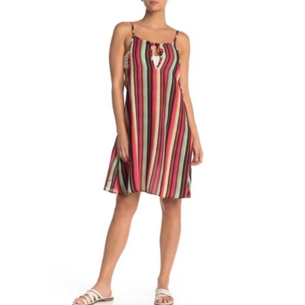 Maaji Santa Fe Sun Fun Striped Swim Cover-Up Tank Dress Size Medium